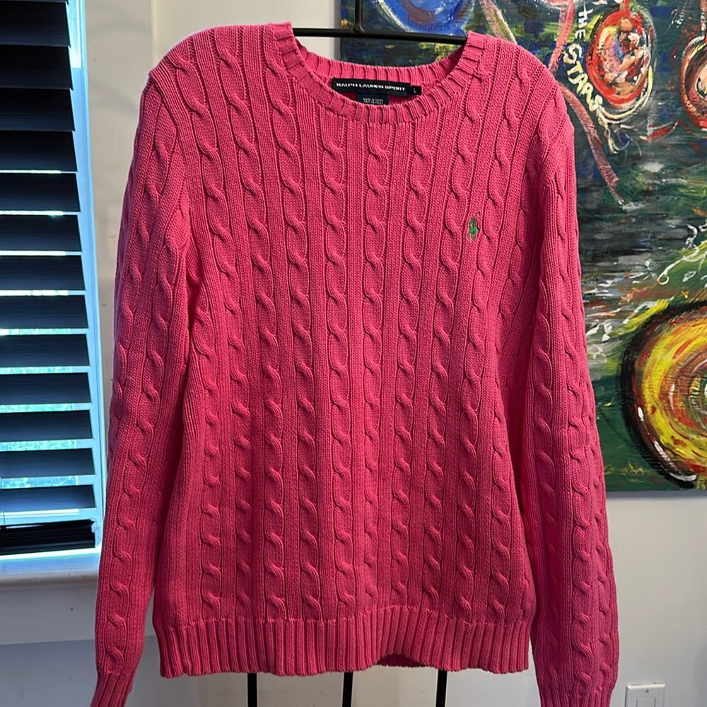 Ralph Lauren Sport 100% cotton sweater in pink size large